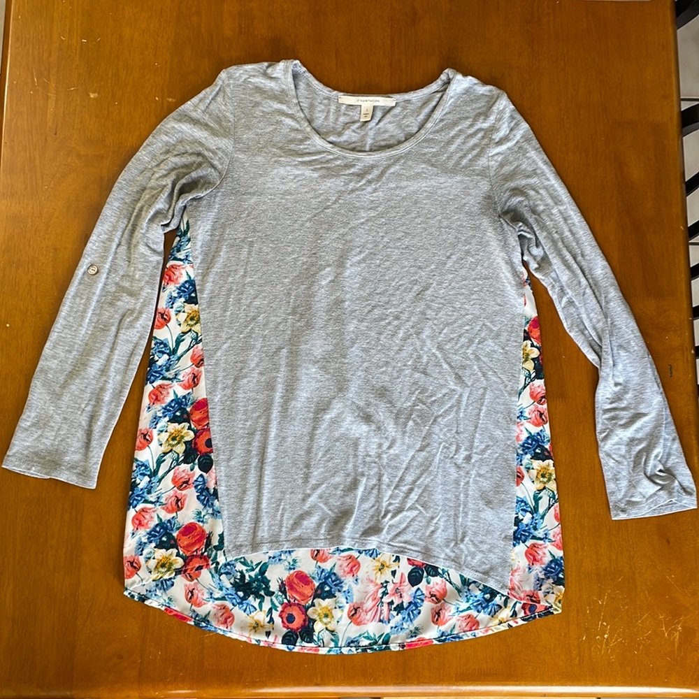 41 Hawthorn floral back three-quarter sleeve shirt